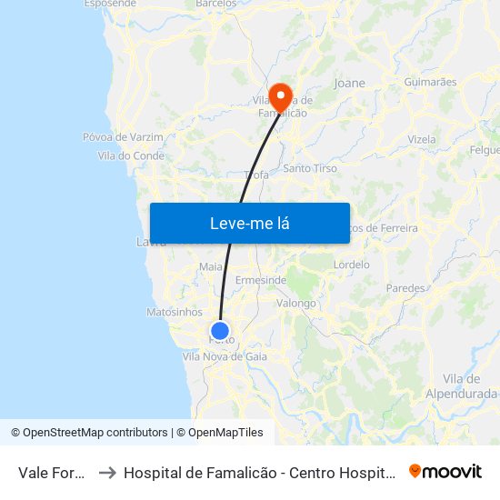 Vale Formoso to Hospital de Famalicão - Centro Hospitalar Médio Ave map