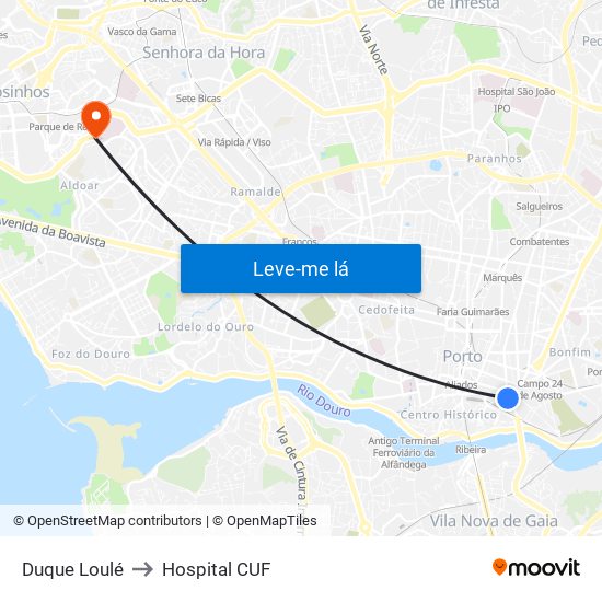 Duque Loulé to Hospital CUF map