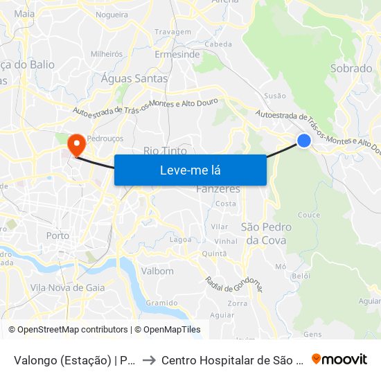 Valongo (Estação) | Presa to Centro Hospitalar de São João map