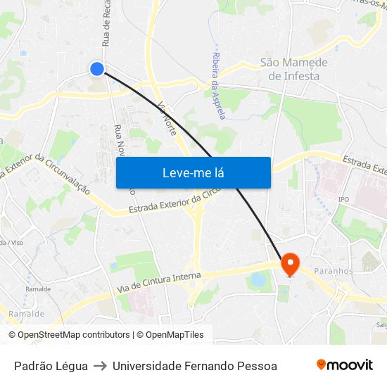 Padrão Légua to Universidade Fernando Pessoa map