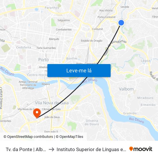 Tv. da Ponte | Albuquerque to Instituto Superior de Línguas e Administração map