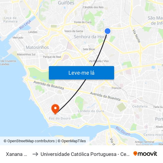 Xanana Gusmão to Universidade Católica Portuguesa - Centro Regional do Porto map