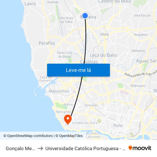 Gonçalo Mendes Maia to Universidade Católica Portuguesa - Centro Regional do Porto map