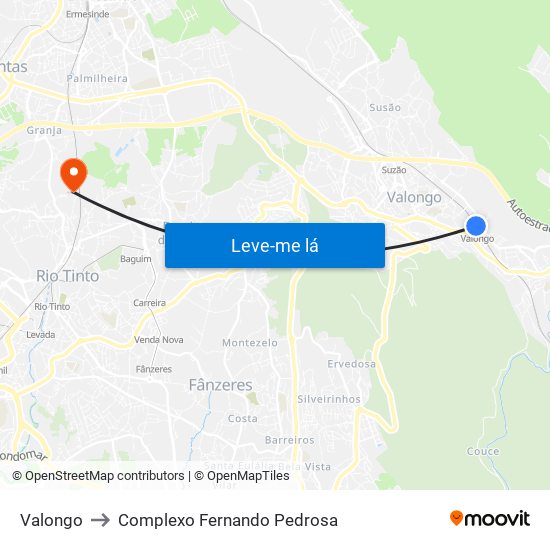 Valongo to Complexo Fernando Pedrosa map