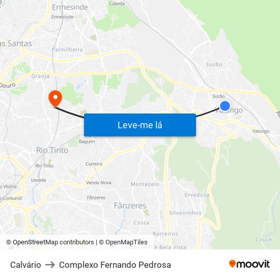 Calvário to Complexo Fernando Pedrosa map