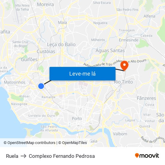 Ruela to Complexo Fernando Pedrosa map