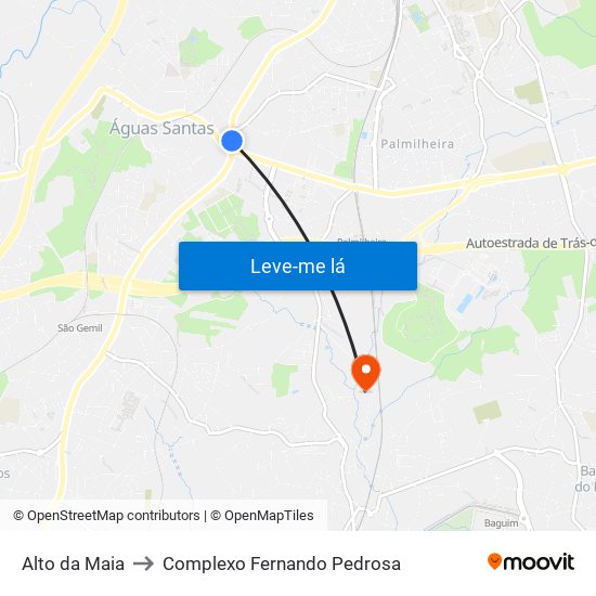 Alto da Maia to Complexo Fernando Pedrosa map