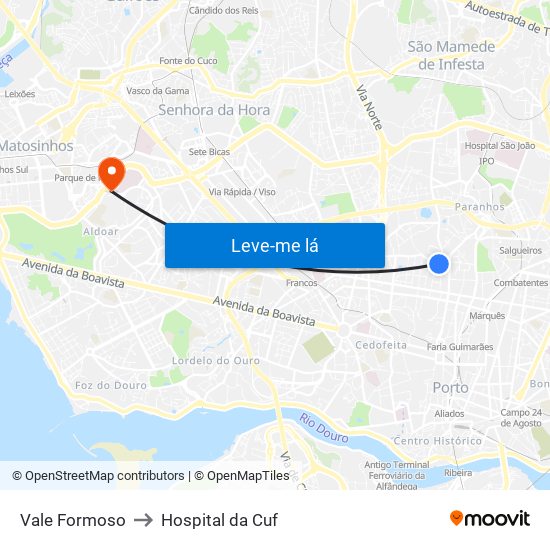 Vale Formoso to Hospital da Cuf map