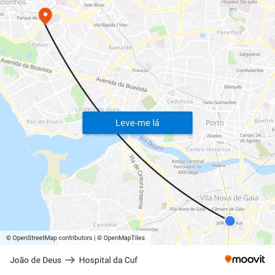 João de Deus to Hospital da Cuf map