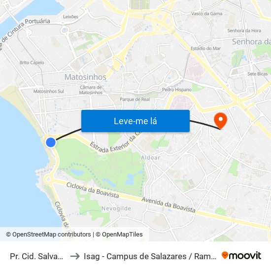 Pr. Cid. Salvador to Isag - Campus de Salazares / Ramalde map