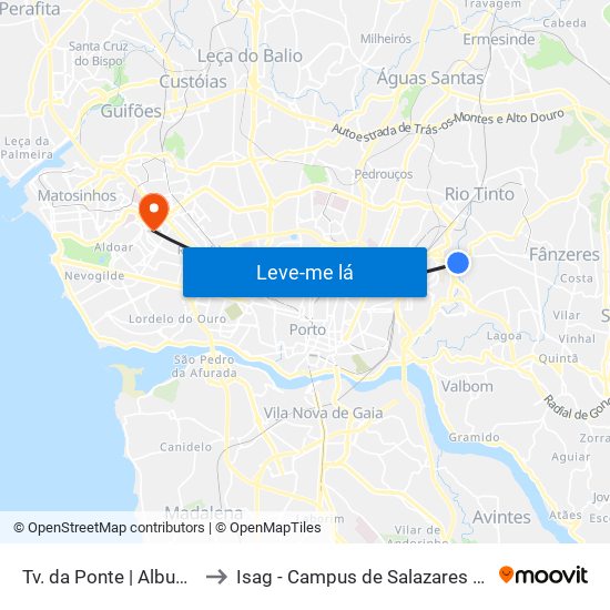 Tv. da Ponte | Albuquerque to Isag - Campus de Salazares / Ramalde map