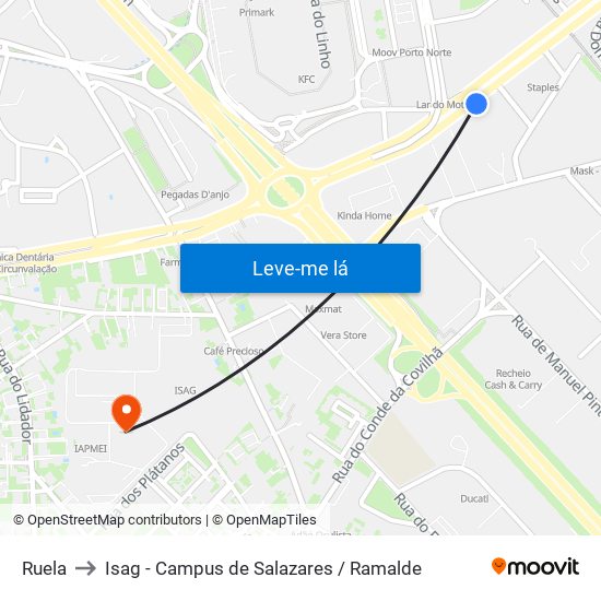 Ruela to Isag - Campus de Salazares / Ramalde map