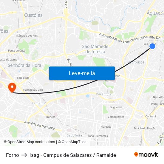 Forno to Isag - Campus de Salazares / Ramalde map