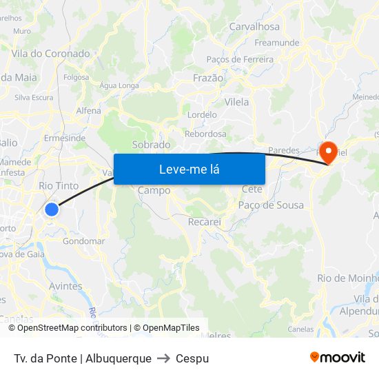 Tv. da Ponte | Albuquerque to Cespu map