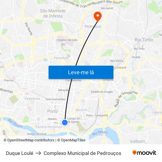 Duque Loulé to Complexo Municipal de Pedrouços map