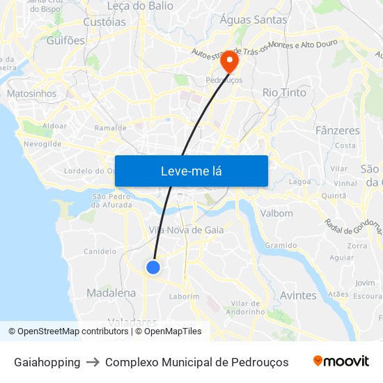 Gaiahopping to Complexo Municipal de Pedrouços map