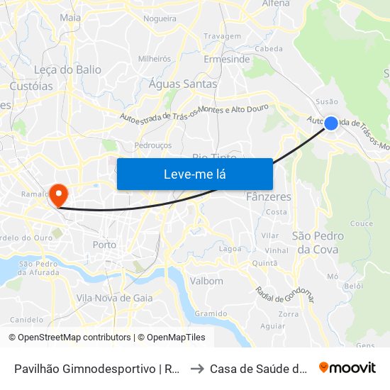 Pavilhão Gimnodesportivo | Ramalho Ortigão to Casa de Saúde da Boavista map