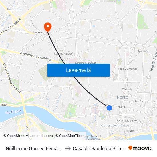 Guilherme Gomes Fernandes to Casa de Saúde da Boavista map