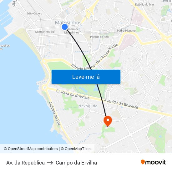 Av. da República to Campo da Ervilha map