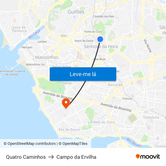 Quatro Caminhos to Campo da Ervilha map