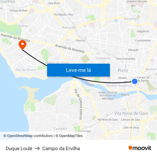 Duque Loulé to Campo da Ervilha map