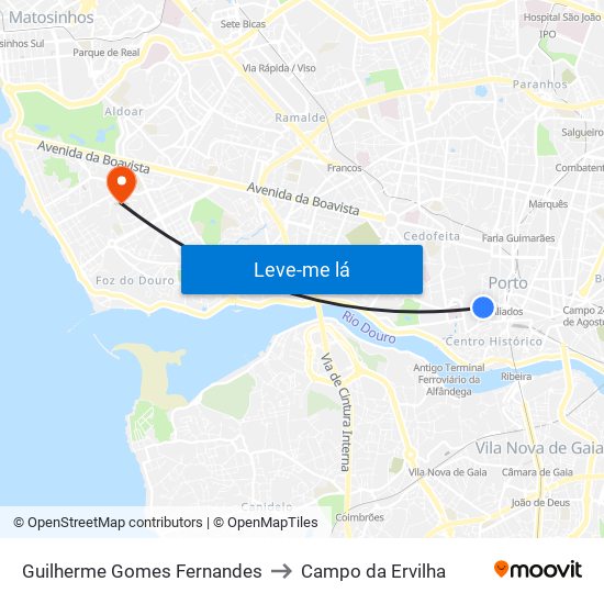 Guilherme Gomes Fernandes to Campo da Ervilha map