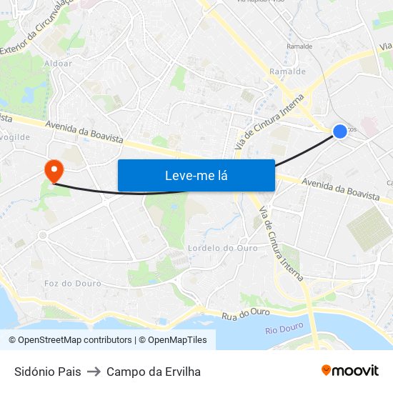 Sidónio Pais to Campo da Ervilha map