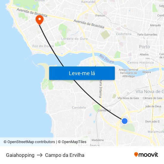 Gaiahopping to Campo da Ervilha map