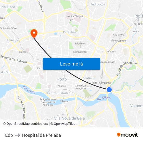 Edp to Hospital da Prelada map