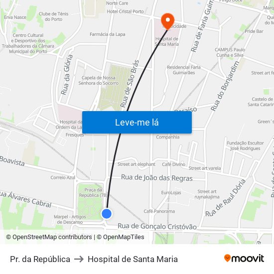 Pr. da República to Hospital de Santa Maria map