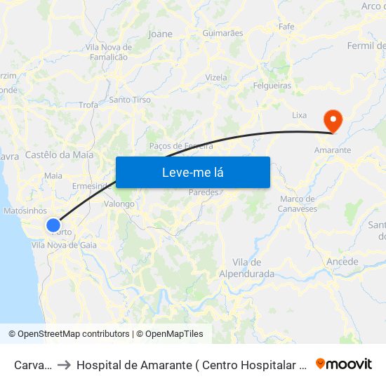 Carvalhido to Hospital de Amarante ( Centro Hospitalar Tâmega e Sousa, EPE ) map