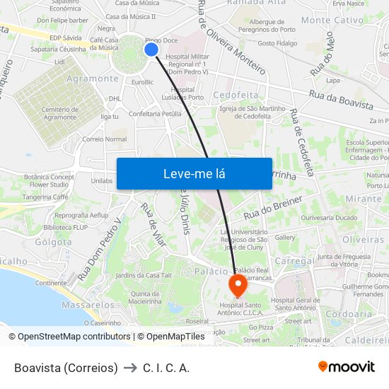 Boavista (Correios) to C. I. C. A. map