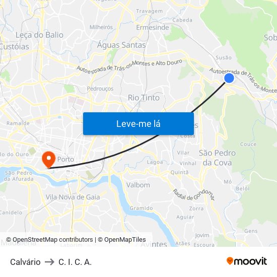 Calvário to C. I. C. A. map