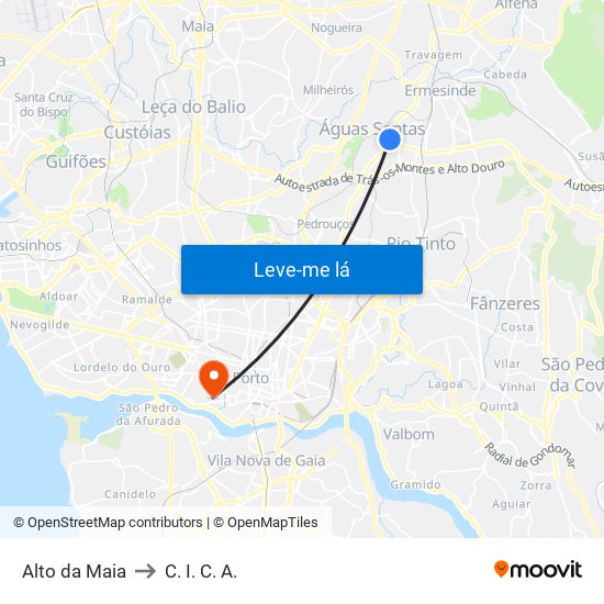 Alto da Maia to C. I. C. A. map