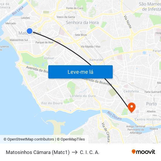 Matosinhos Câmara (Matc1) to C. I. C. A. map