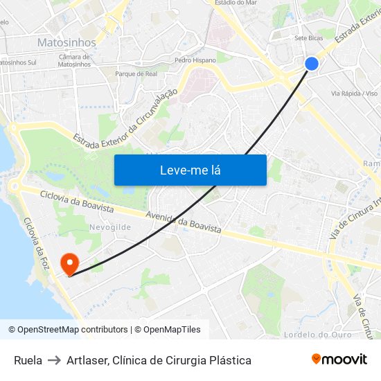 Ruela to Artlaser, Clínica de Cirurgia Plástica map