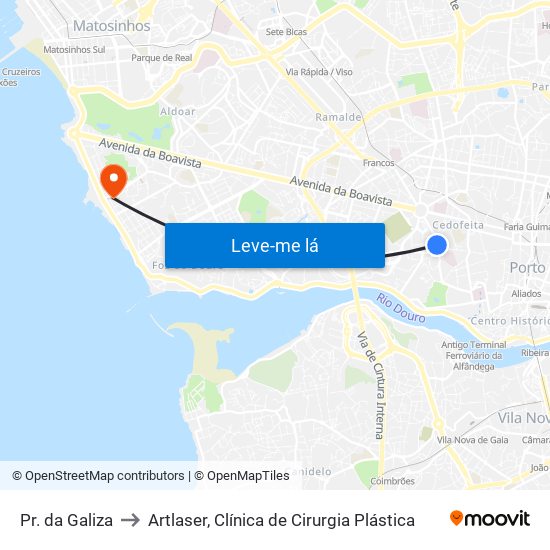 Pr. da Galiza to Artlaser, Clínica de Cirurgia Plástica map