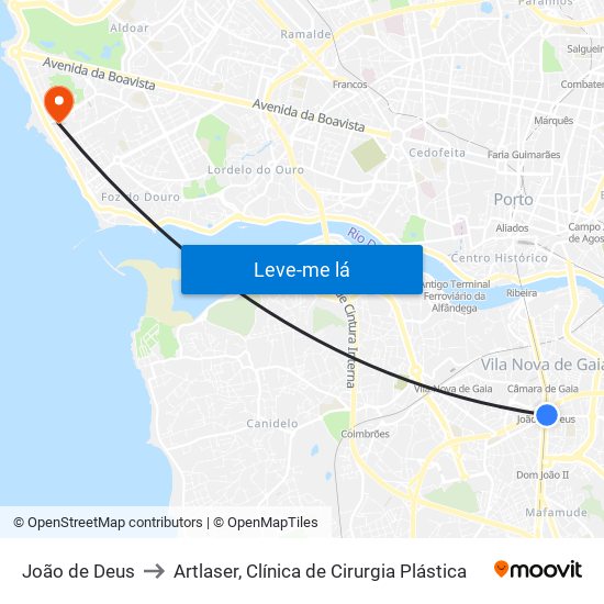 João de Deus to Artlaser, Clínica de Cirurgia Plástica map