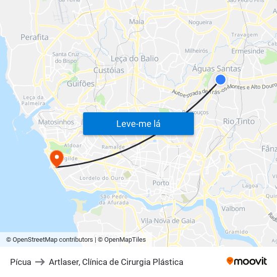 Pícua to Artlaser, Clínica de Cirurgia Plástica map