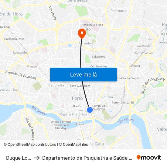 Duque Loulé to Departamento de Psiquiatria e Saúde Mental map