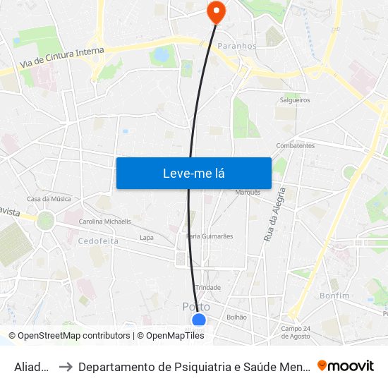 Aliados to Departamento de Psiquiatria e Saúde Mental map