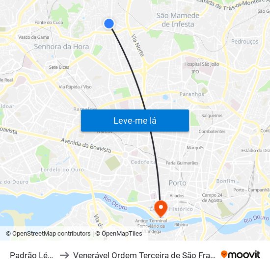 Padrão Légua to Venerável Ordem Terceira de São Francisco map