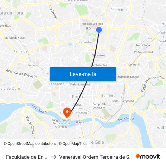 Faculdade de Engenharia to Venerável Ordem Terceira de São Francisco map