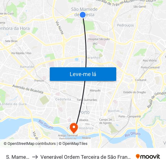 S. Mamede to Venerável Ordem Terceira de São Francisco map