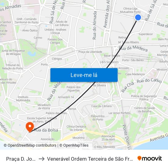 Praça D. João I to Venerável Ordem Terceira de São Francisco map