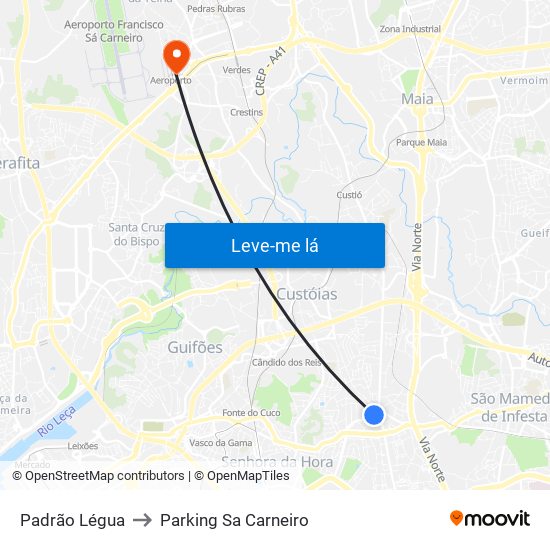 Padrão Légua to Parking Sa Carneiro map