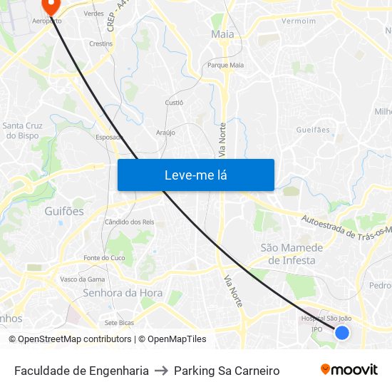 Faculdade de Engenharia to Parking Sa Carneiro map