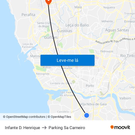 Infante D. Henrique to Parking Sa Carneiro map