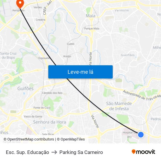 Esc. Sup. Educação to Parking Sa Carneiro map