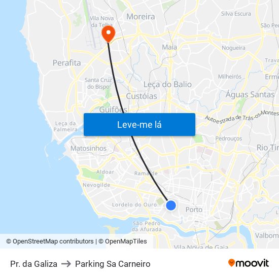 Pr. da Galiza to Parking Sa Carneiro map